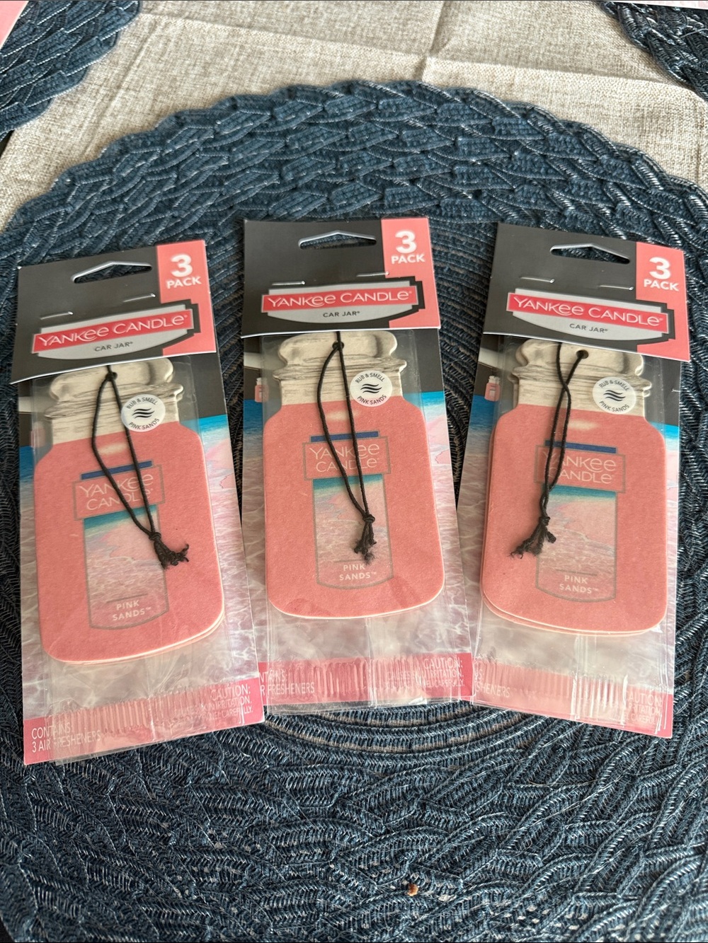 Yankee Candle Pink Sands Car Jar Air Fresheners - 3 Pack
